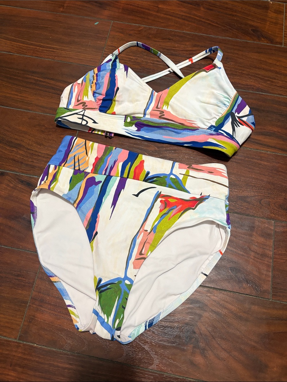 Womens Multicolor Abstract One-Piece Swimsuit